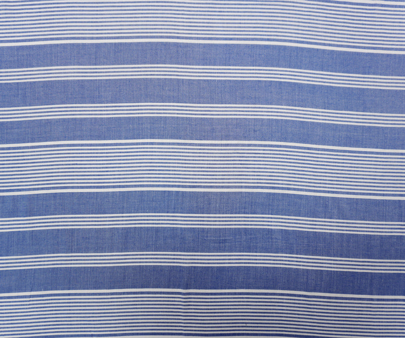 Blue-White Rayon Stripe Woven Fabric