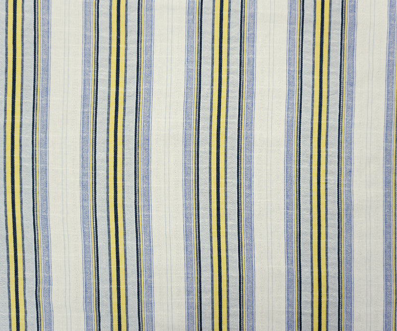 Blue Famous Maker Poly Blend Stripe Dobby Woven Fabric