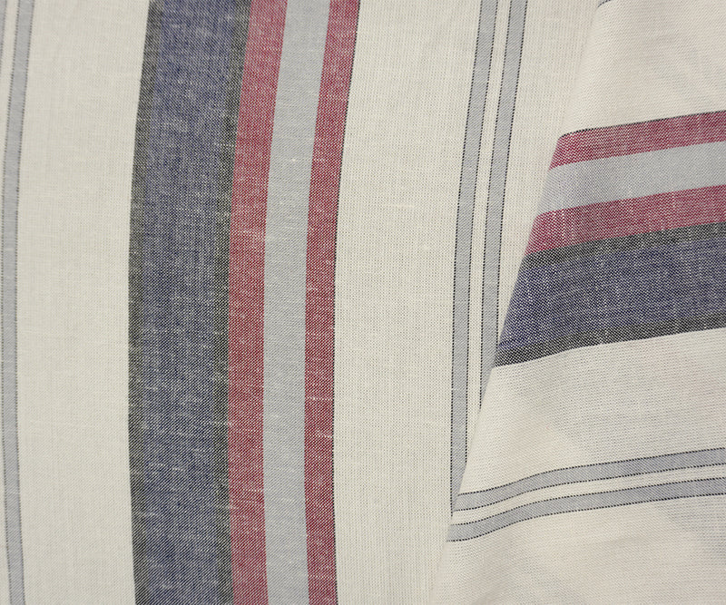 Red Famous Maker Rayon Linen Stripe Dobby Woven Fabric