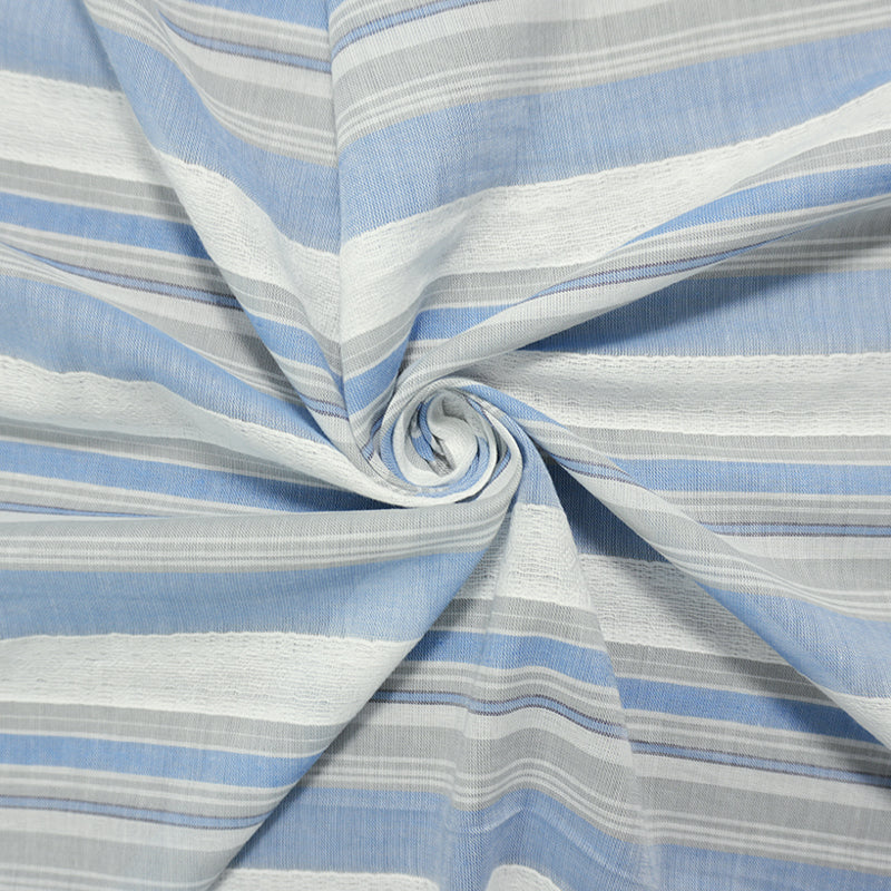 Blue-White Famous Maker Cotton Stripe Woven Fabric