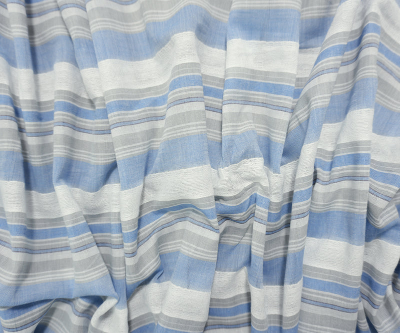 Blue-White Famous Maker Cotton Stripe Woven Fabric