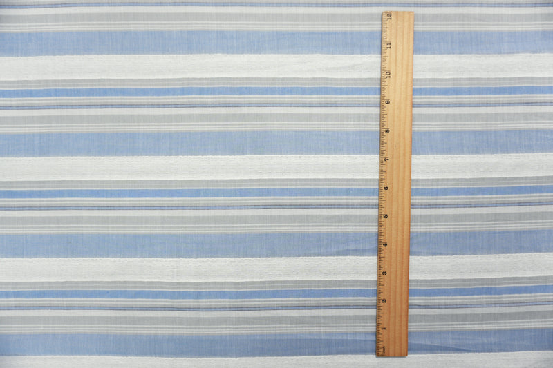 Blue-White Famous Maker Cotton Stripe Woven Fabric