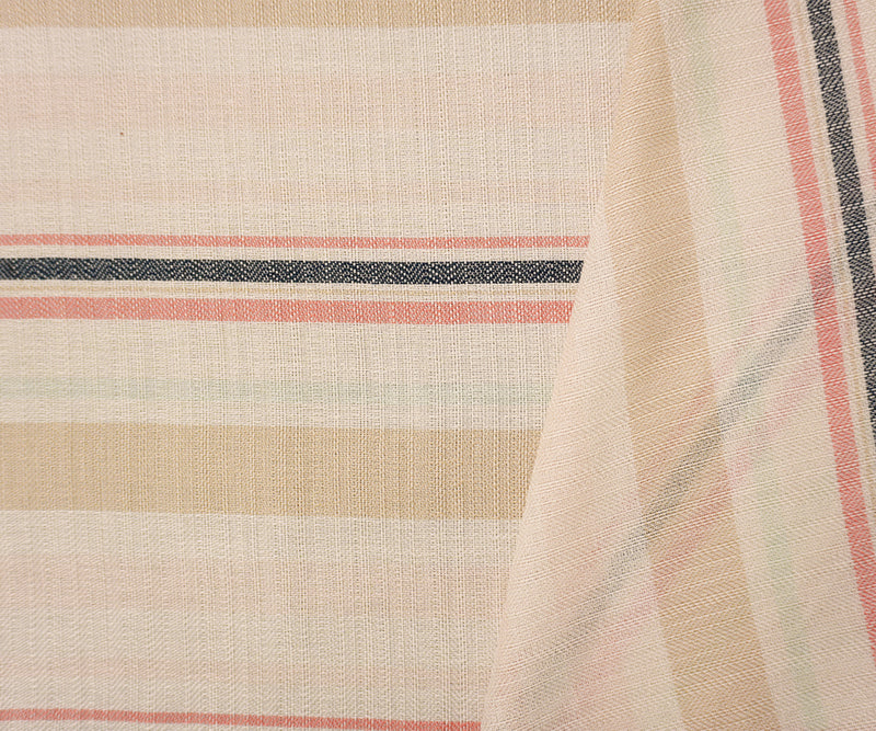 Off-White Famous Maker Poly Cotton Stripe Dobby Woven Fabric