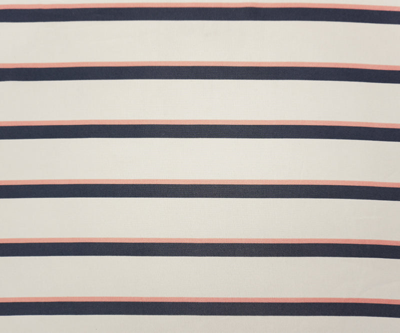 Gray-Coral-Ivory Famous Maker Poly Challis Woven Fabric