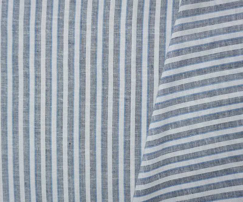Navy-Blue Famous Maker Rayon Blend Stripe Woven Fabric