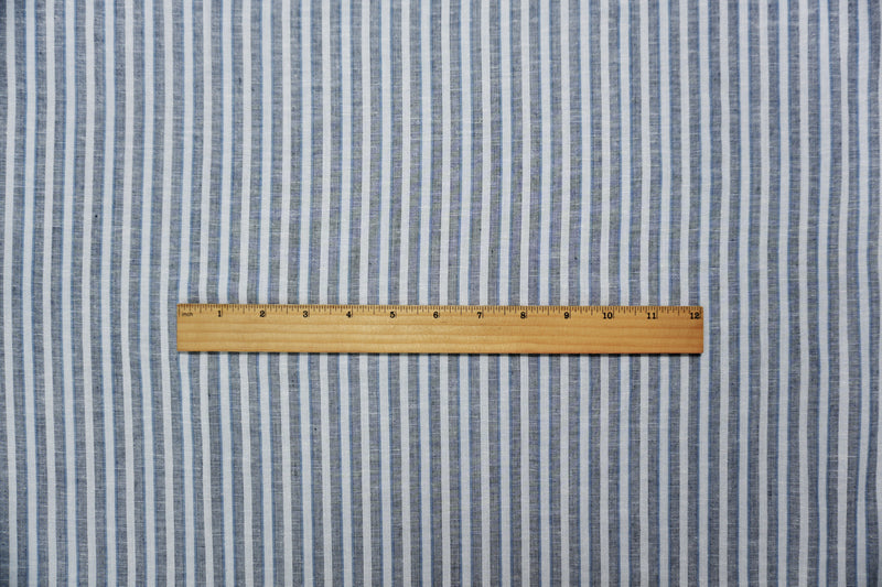 Navy-Blue Famous Maker Rayon Blend Stripe Woven Fabric