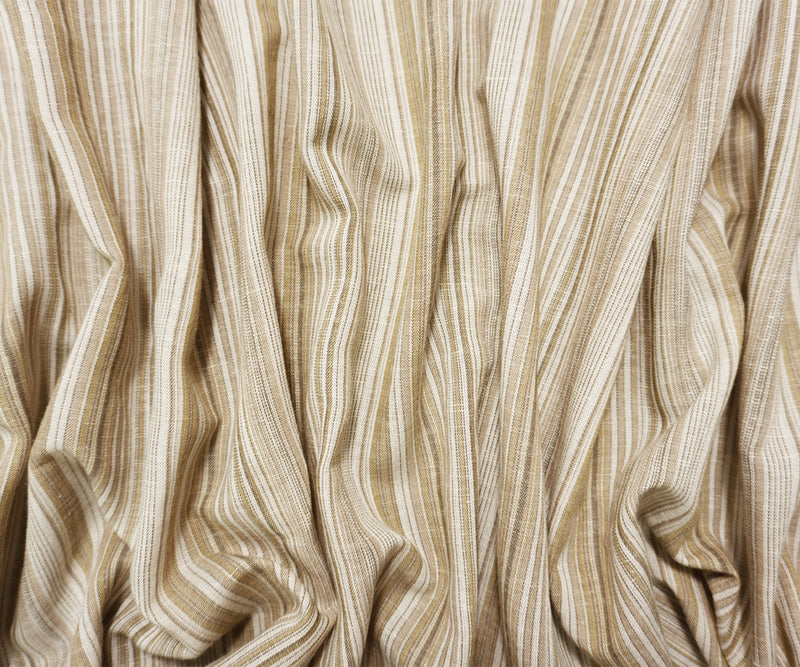 Brown Famous Maker Cotton Stripe Slub Woven Fabric