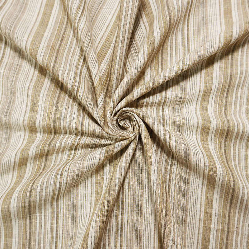 Brown Famous Maker Cotton Stripe Slub Woven Fabric