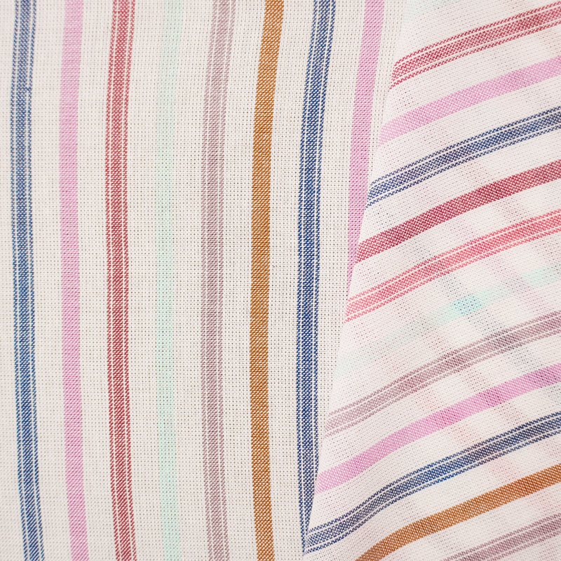 Ivory Cotton Rayon Stripe Semi-Sheer Woven Fabric