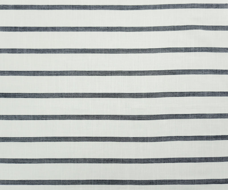 White-Black Famous Maker Cotton Stripe Slub Twill Woven Fabric