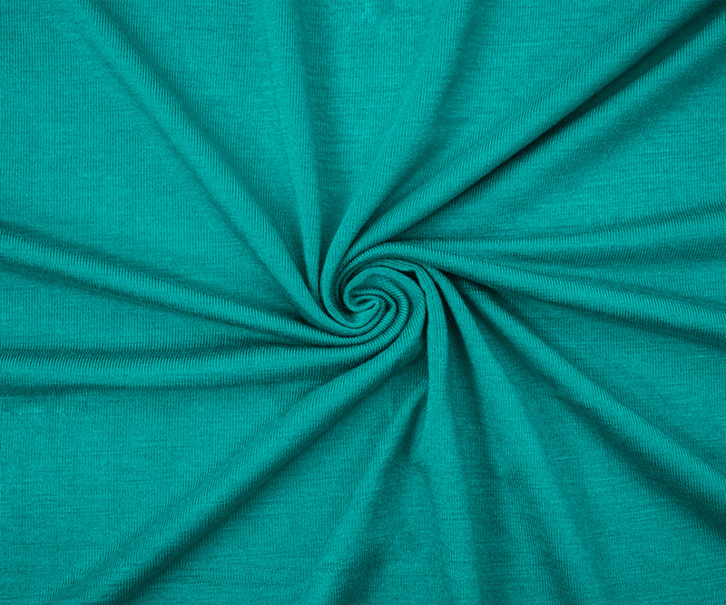 Turquoise Bamboo Solid Stretch Jersey Knit Fabric