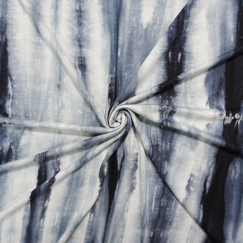 Blue-Multi Designer Rayon Spandex Tie Dye Jersey Knit Fabric