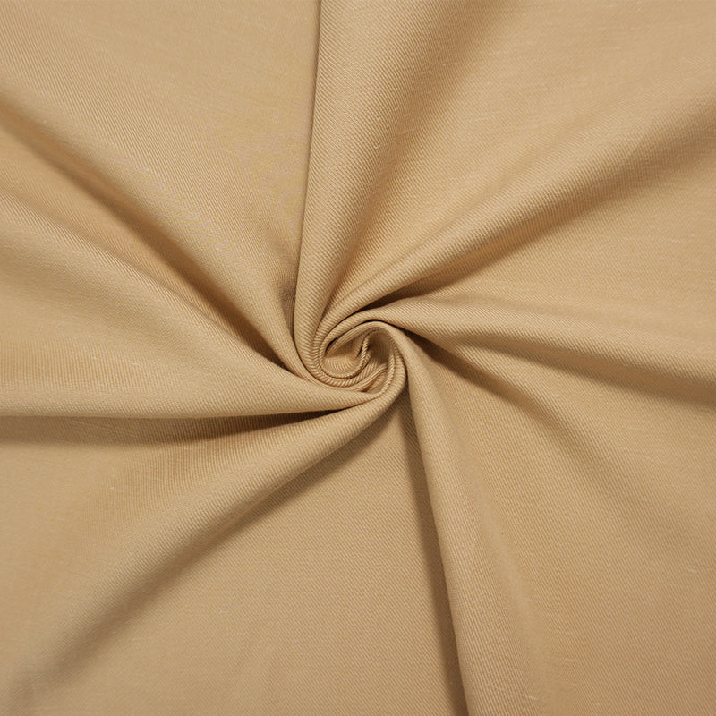 Beige Famous Designer Tencel Linen Cotton Solid Twill Woven Fabric