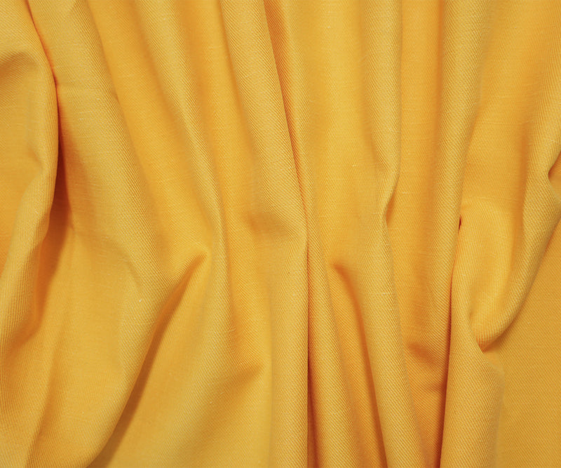 Yellow Famous Designer Tencel Linen Cotton Solid Twill Woven Fabric