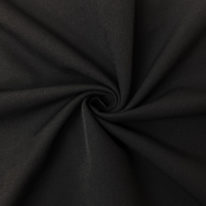 Black Famous Designer Poly Viscose Spandex Solid Gabardine Woven Fabric