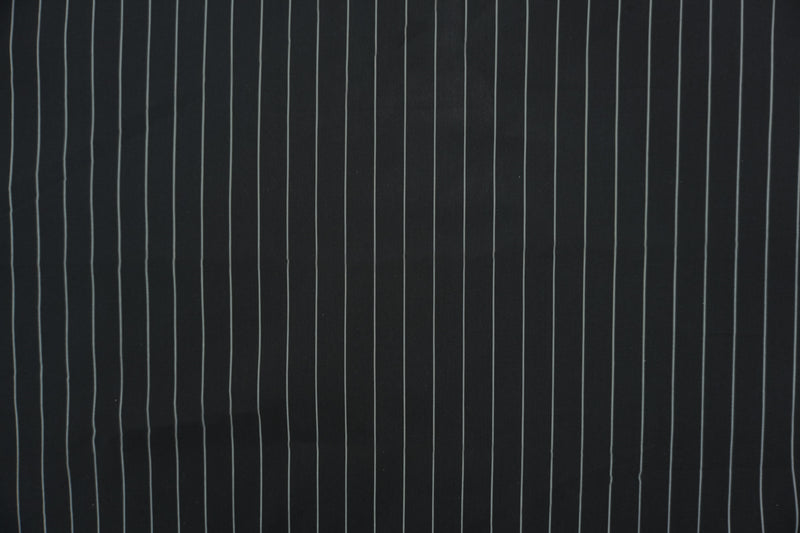 Black-White Famous Designer Cotton Nylon Spandex Stripe Twill Woven Fabric