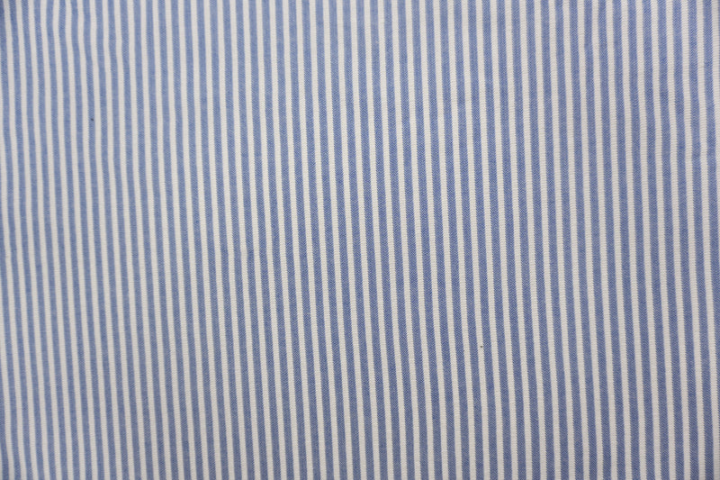 Blue-White Famous Designer Cotton Spandex Stripe Herringbone Twill Woven Fabric