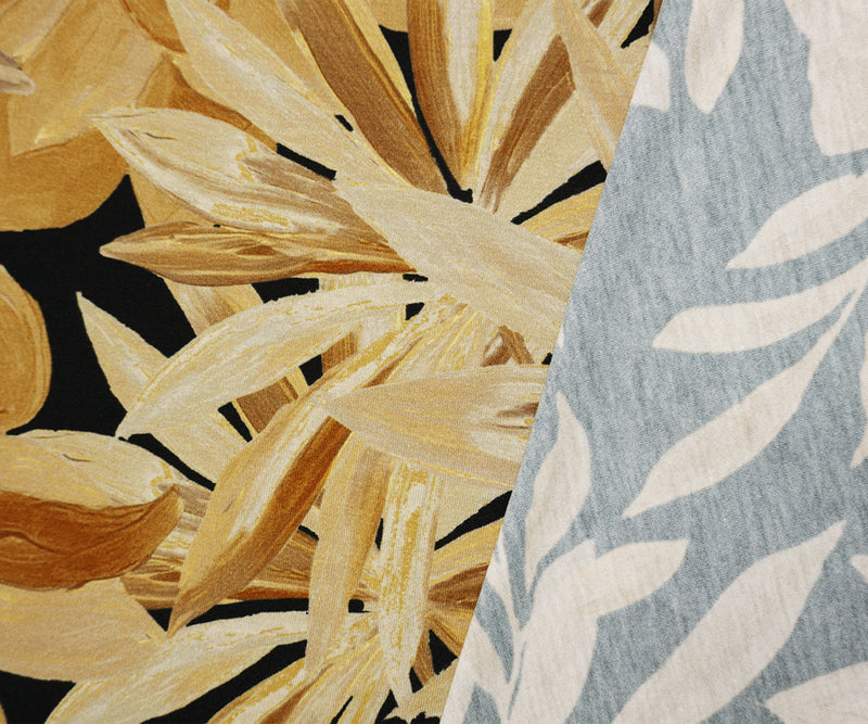 Brown-Black Designer Rayon Stretch Floral Jersey Knit Fabric