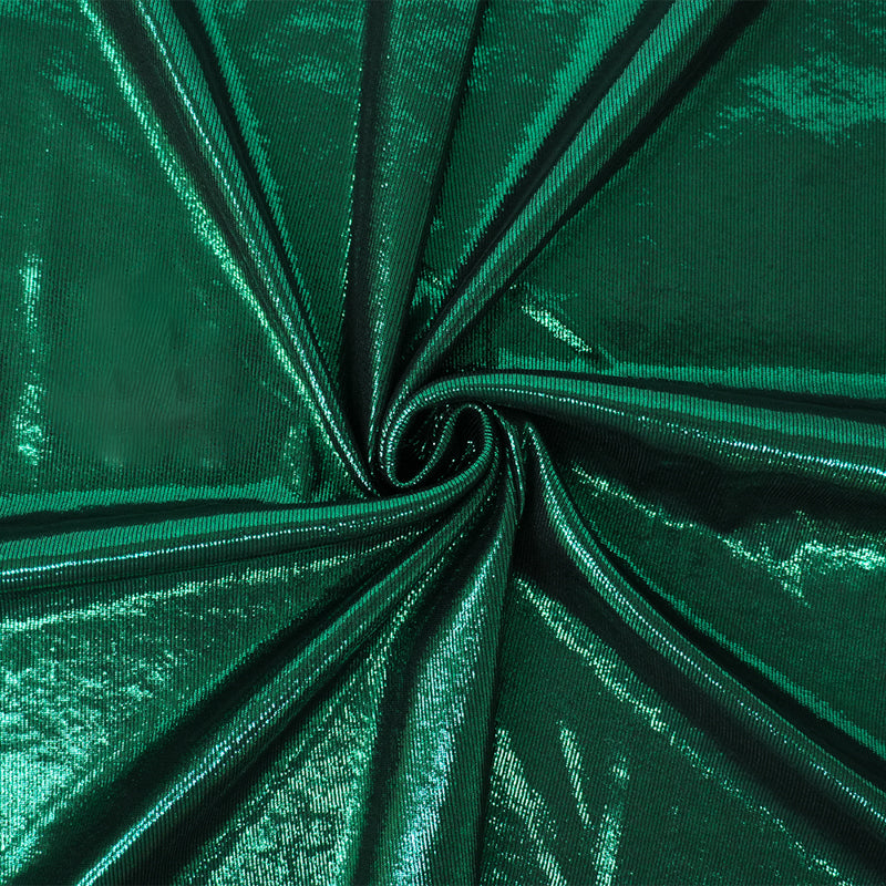 Green Famous Designer Poly Spandex Foil Printed Jersey Knit Fabric