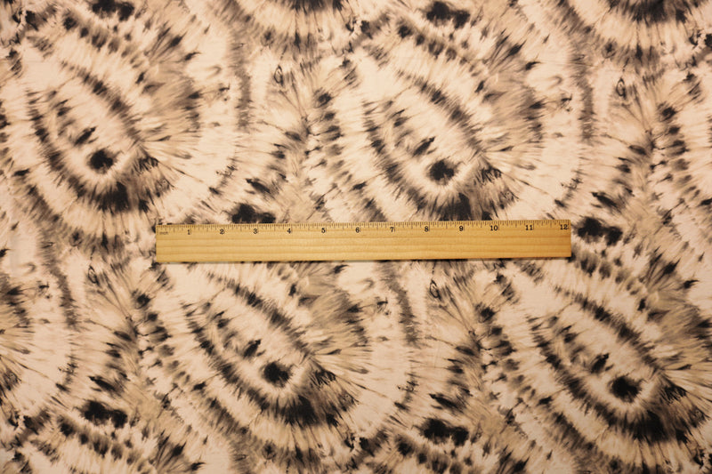 Beige-Multi Designer Viscose Tie Dye Twill Satin Woven Fabric