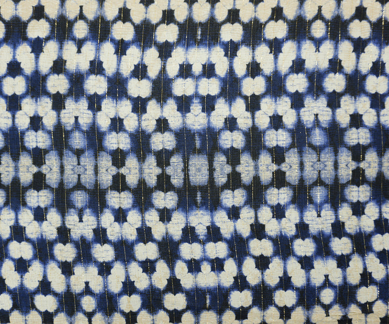 Blue-Gold Famous Designer Viscose Silk Abstract Chiffon Fabric