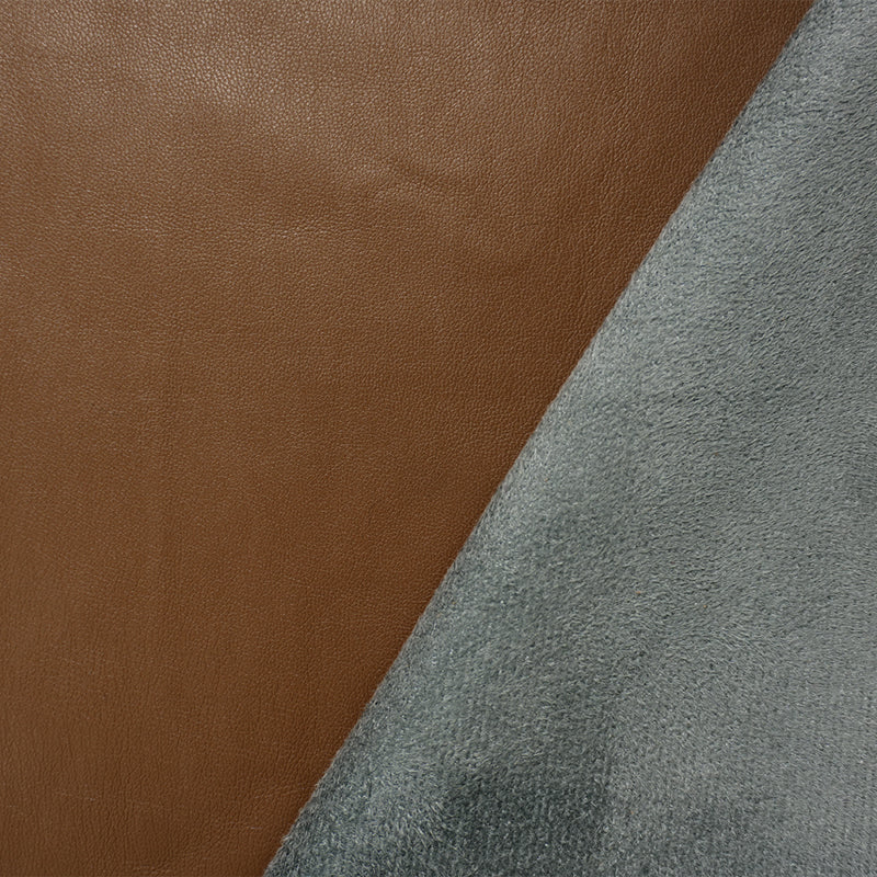 Brown Famous Designer PU Faux Leather Knit Fabric
