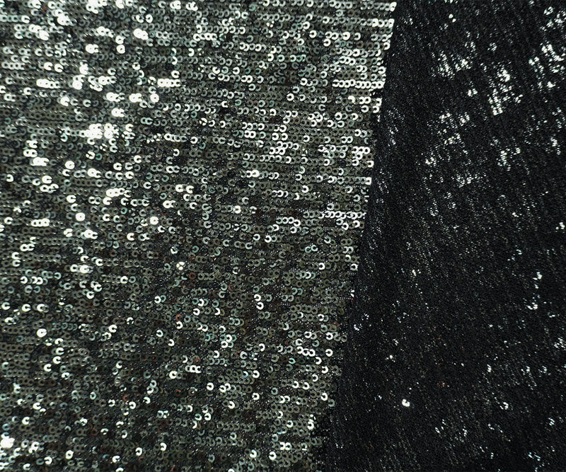Gunmetal Famous Designer Poly Spandex Sequin Jersey Knit Fabric