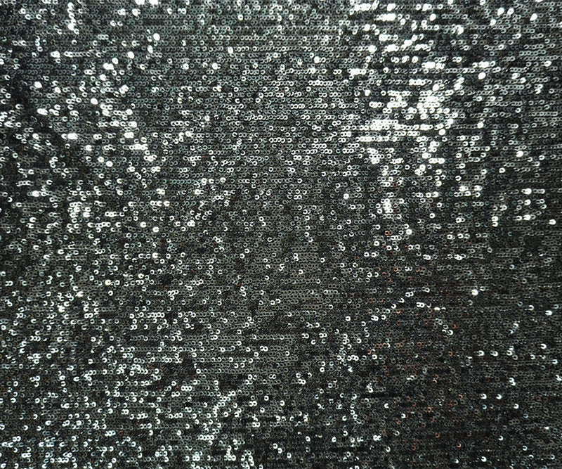 Gunmetal Famous Designer Poly Spandex Sequin Jersey Knit Fabric