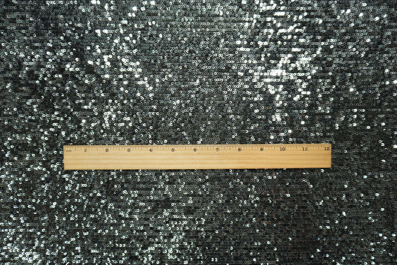 Gunmetal Famous Designer Poly Spandex Sequin Jersey Knit Fabric
