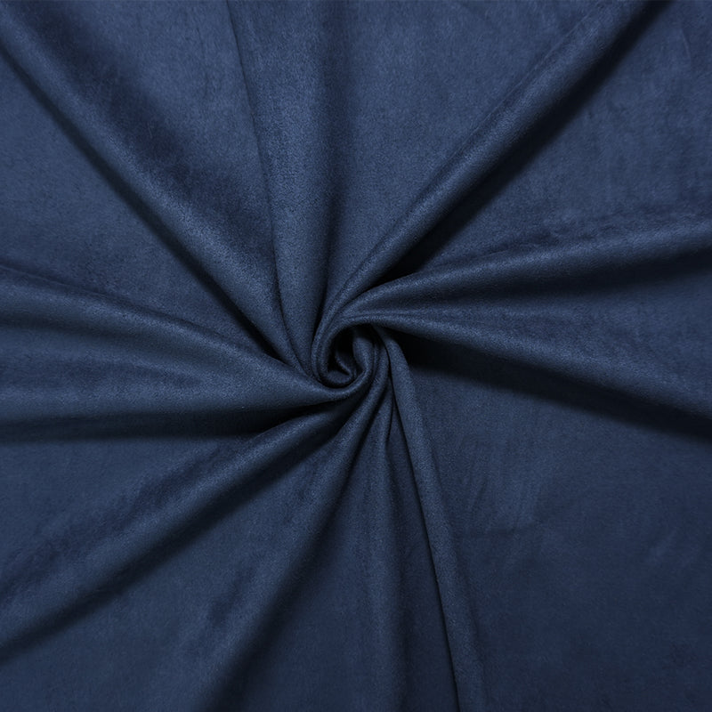Navy Blue Designer Poly Spandex Solid Microsuede Knit Fabric