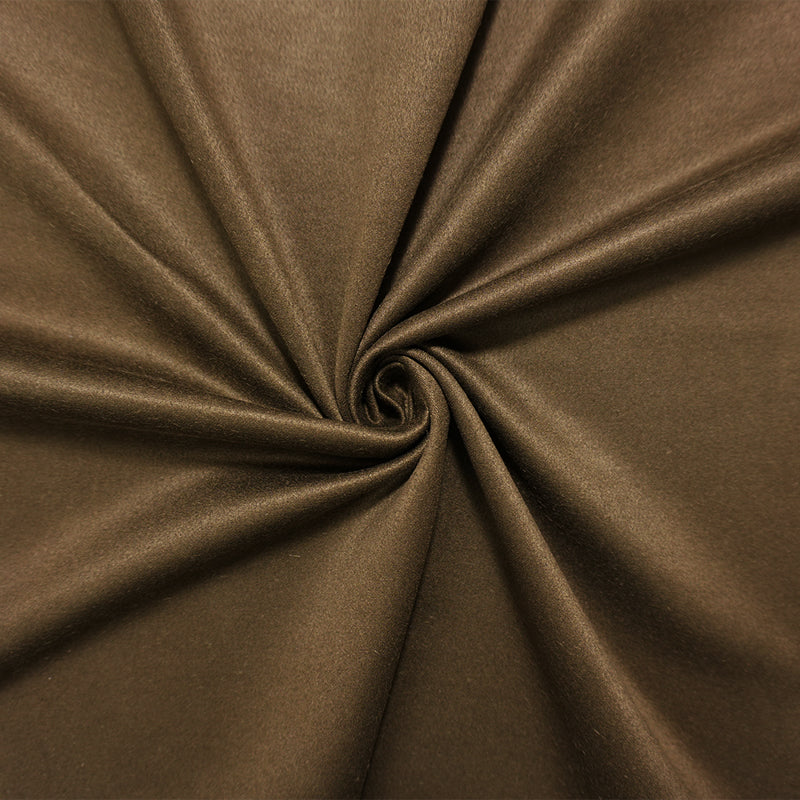 Deep Brown Designer Poly Spandex Solid Microsuede Knit Fabric