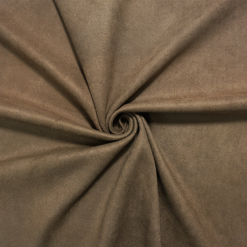 Brown Famous Designer Poly Spandex Solid Microsuede Knit Fabric