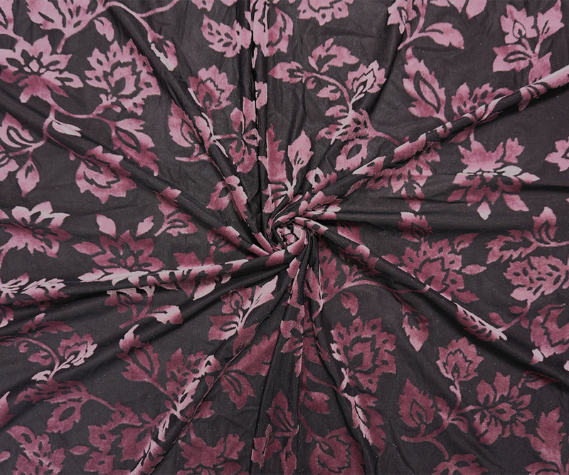 Brown-Pink Famous Designer Poly Nylon Spandex Burnout Velvet Knit Fabric