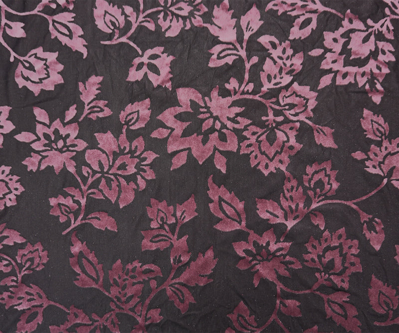 Brown-Pink Famous Designer Poly Nylon Spandex Burnout Velvet Knit Fabric