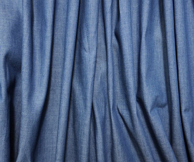 Blue 4.5 oz. Washed Cotton Twill Chambray Denim Reorderable Woven Fabric