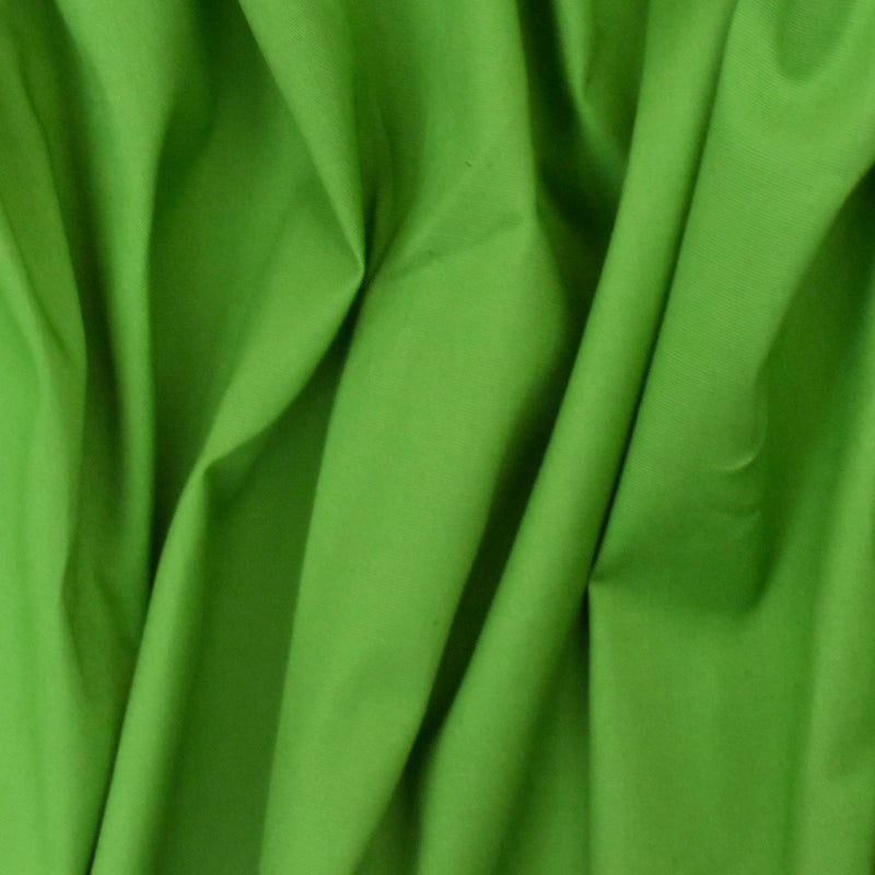 2 YD PC-Bright Pear Green Solid Stretch Cotton Poplin Woven Fabric