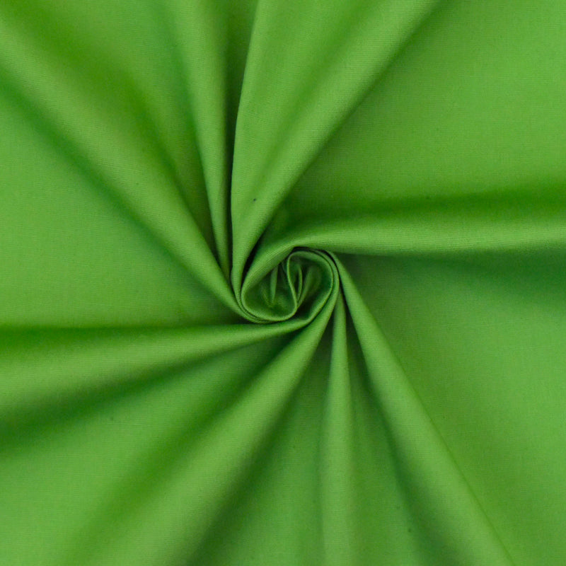 2 YD PC-Bright Pear Green Solid Stretch Cotton Poplin Woven Fabric