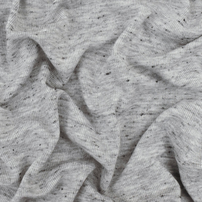 Gray-Black Spots Texture Slubbed Jersey Knit Fabric