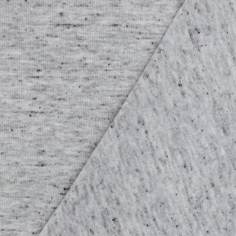 Gray-Black Spots Texture Slubbed Jersey Knit Fabric