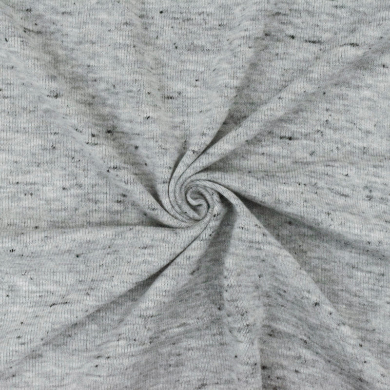 Gray-Black Spots Texture Slubbed Jersey Knit Fabric
