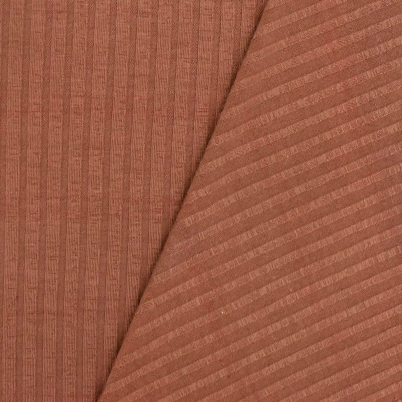 Clay Brown 4X7 Stretch Polyester Rib Knit Fabric