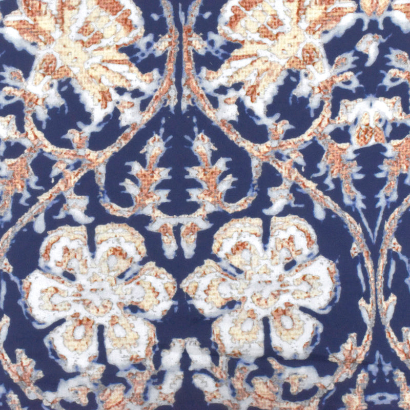 Blue-Beige-Multi Famous Designer Baroque Floral Printed Cotton Lawn Fabric