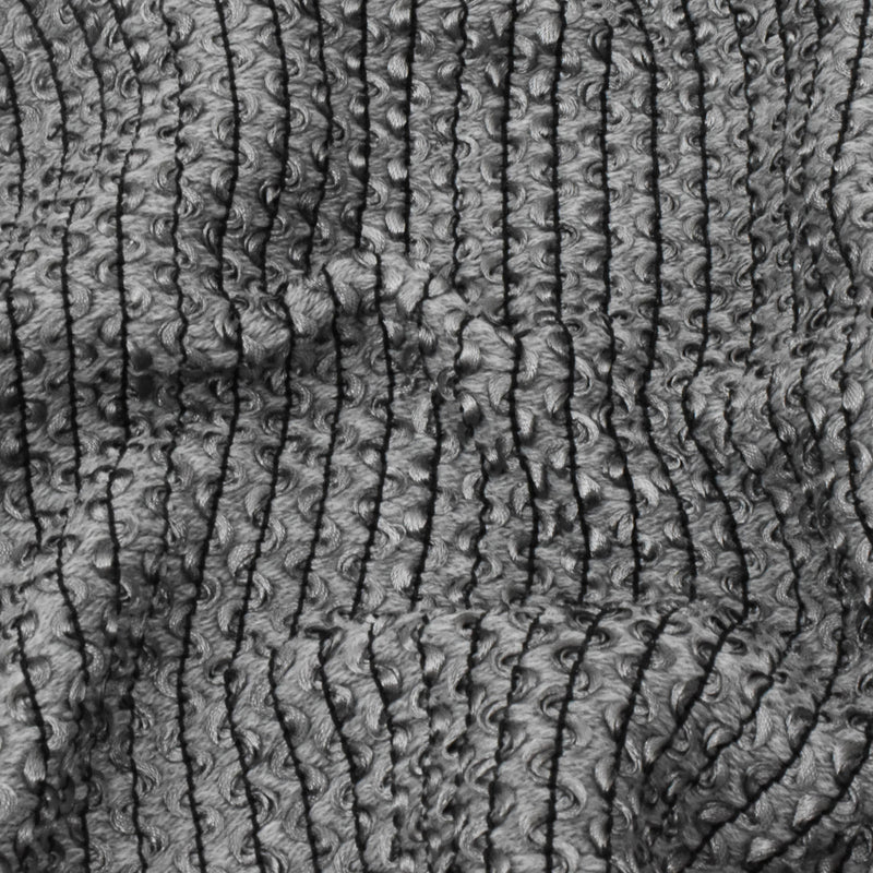 Galaxy Gray-Black-Gray 3D Wave Acrylic Poly Woven Jacketing Fabric