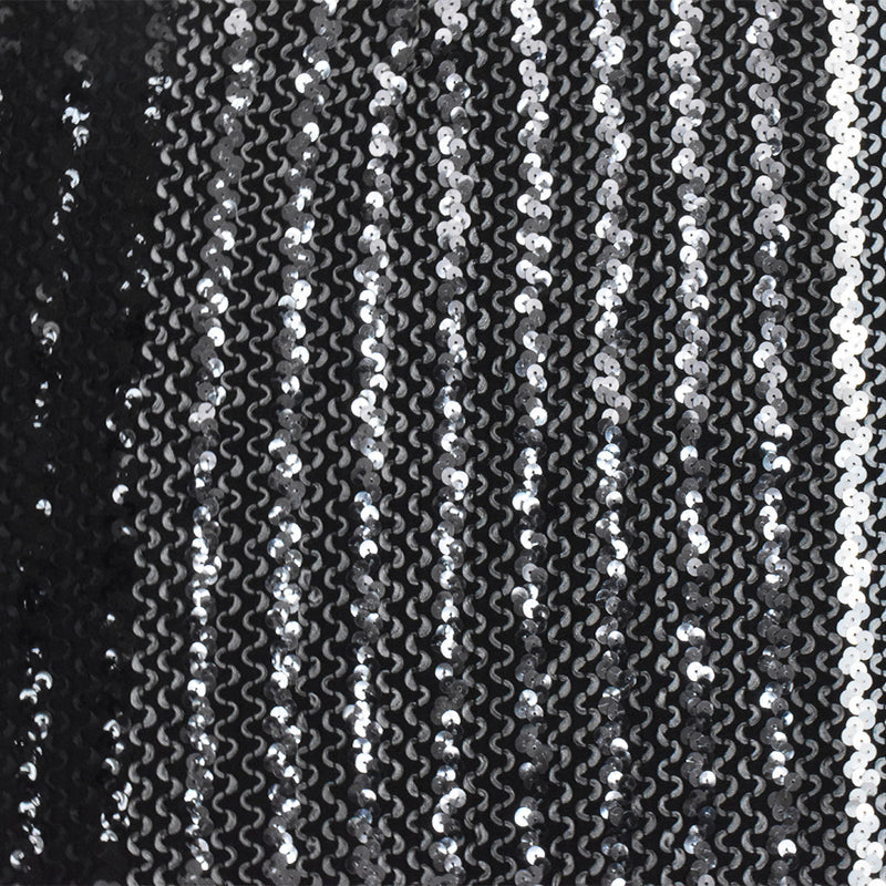Gray-Black-Multi 3D Wave With Sequins Acrylic Poly Woven Jacketing Fabric