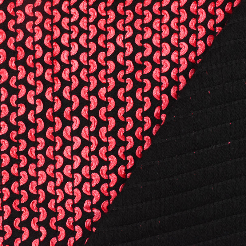 Neon Red-Black 3D Wave Acrylic Poly Woven Jacketing Fabric