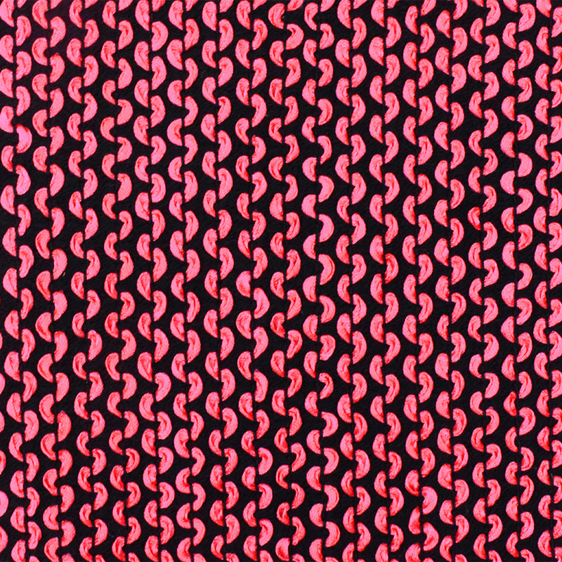 Neon Red-Black 3D Wave Acrylic Poly Woven Jacketing Fabric