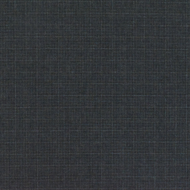 Shadow Gray-Blue-Gray Faded Check Wool-Poly Woven Suiting Fabric