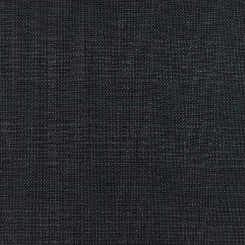 Black-Gray-Green Plaid Poly-Wool Woven Suiting Fabric