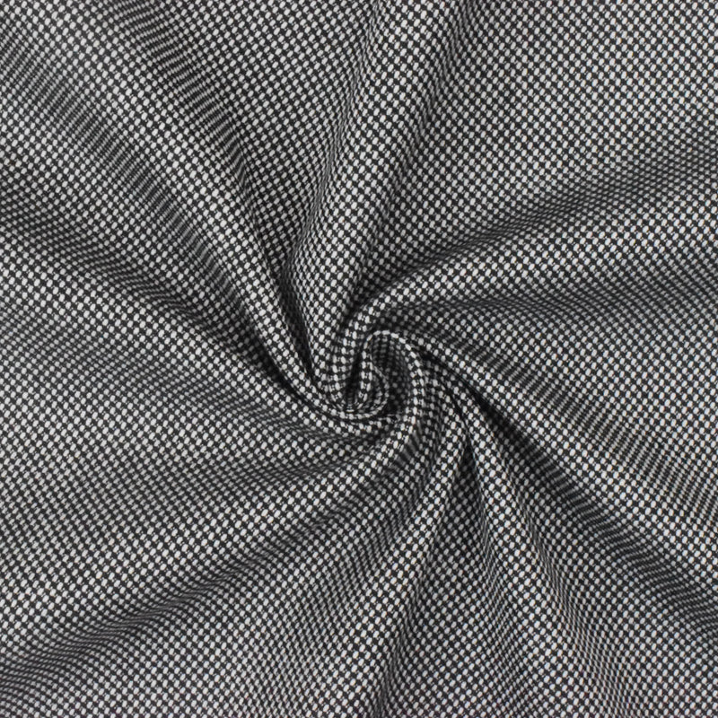 Old White-Black Dobby Poly Wool Woven Suiting Fabric