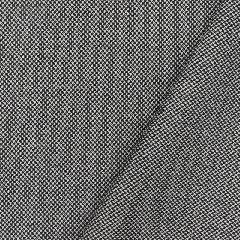 Old White-Black Dobby Poly Wool Woven Suiting Fabric